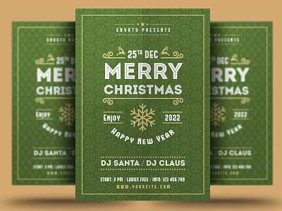 Merry Christmas & New Year Flyer Template celebration christmas christmas bash christmas festival christmas flyer christmas night christmas party club event festival flyer holiday invitation merry christmas new year new year flyer new year party new year poster party poster