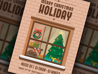 Merry Christmas Holiday Flyer Template