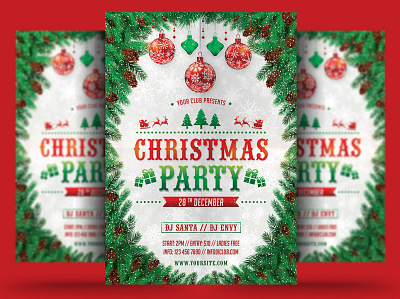 Christmas Party Flyer celebration christmas christmas bash christmas festival christmas flyer christmas night christmas party club event festival flyer holiday invitation merry christmas new year new year flyer new year party new year poster party poster