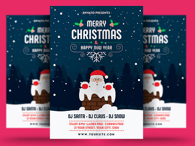 Merry Christmas & Happy New Year Flyer bash celebration christmas christmas flyer christmas party club elegant event flyer gold holiday invitation merry christmas new year new years eve nightclub nye party party flyer poster