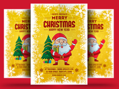 Merry Christmas & Happy New Year Flyer bash celebration christmas christmas flyer christmas party club elegant event flyer gold holiday invitation merry christmas new year new years eve nightclub nye party party flyer poster