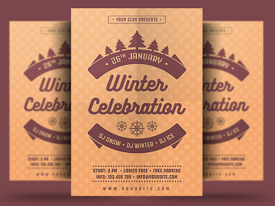 Winter Celebration Flyer christmas christmas flyer event flyer holiday holiday flyer new year poster print psd snow template winter winter festival winter flyer winter holiday winter holiday flyer winter party winter party flyer