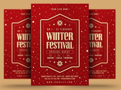 Winter Festival Flyer christmas christmas flyer event flyer holiday holiday flyer new year poster print psd snow template trips winter winter festival winter flyer winter holiday winter holiday flyer winter party winter party flyer