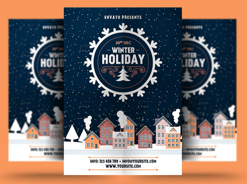 Winter Holiday Flyer by Peachline on Dribbble