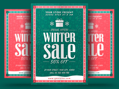 Winter Sale Flyer christmas christmas flyer event flyer holiday holiday flyer new year poster print psd snow template trips winter winter festival winter flyer winter holiday winter holiday flyer winter party winter party flyer