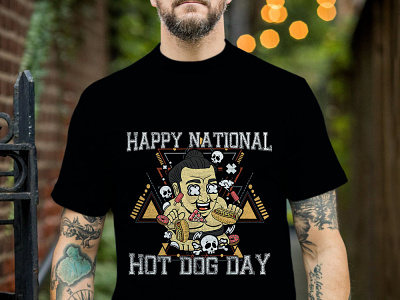 hotdog customtshirt design illustration logodesign minimallogo tshirt typography