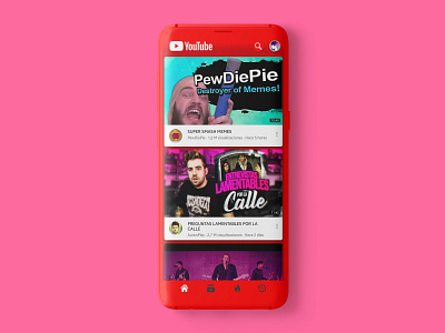 Youtube Red Theme Concept account android android app concept app feed feeding red select user type theme video video app youtube youtube channel