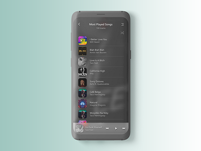 Music App player - Android android app back blur background blurred background dark theme list music app music art music player songs songs list