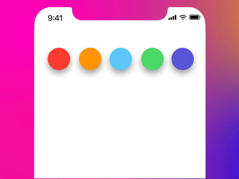 Top Menu option Color animation - Iphone X