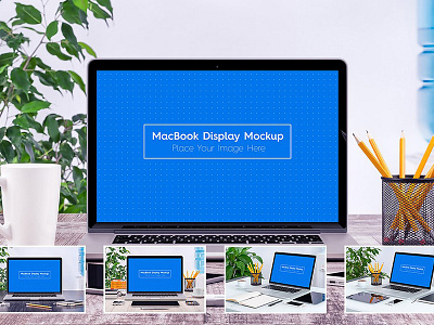 Workplace Macbook Display Mockup Header Creative Market laptop macbook mock up mockup notebook office screen table work workplace workspace workstation