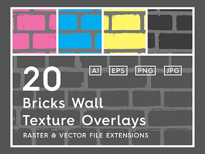 20 Bricks Wall Texture Overlays Header Behance Copy