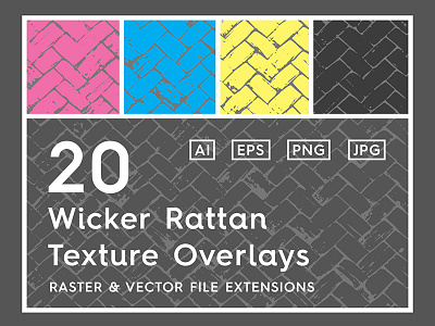 20 Wicker Rattan Texture Overlays