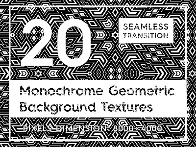 20 Monochrome Geometric Backgrounds