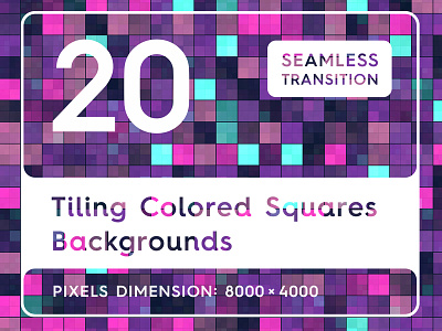 20 Tiling Colored Squares Background