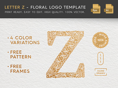 Floral Letter Z Logo