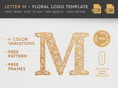 Floral Letter M Logo