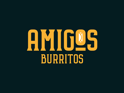 Amigos Burritos clean icon logo logodesign type