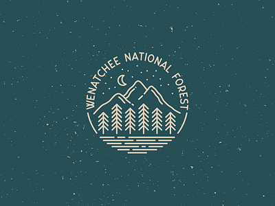 Wenatchee National Forest Logo forest grunge handwritten illustration logo logodesign mountains type