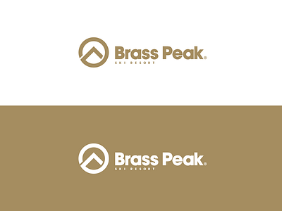 Brass Peak - Ski Resort Logo brass clean logo logodesign minimal resort snowboarding typography