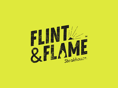 Flint Flame Steakhouse Logo flame flint grunge logo logodesign steakhouse type