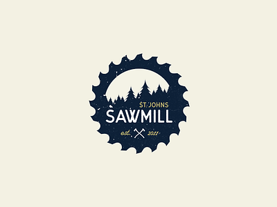 St Johns Saw Mill Logo axe grunge icon logo sawmill trees wood