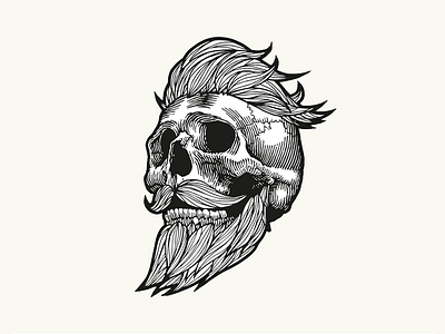 Barbaric - Barber Logo beard illustration logo skull