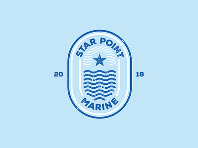 Star Point Marine Logo badge grunge logo marine sea star waves
