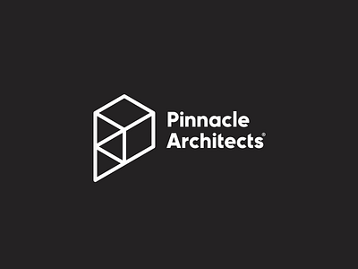 Pinnacle Architects Identity architect icon isometric logo wordmark