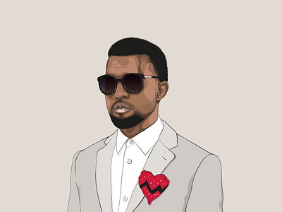 Ken West Illustration freelance handdrawn heartbreak illustration kanye vector