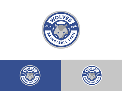 Wolves Basketball Team Logo badge basketball logo mascot team wolves