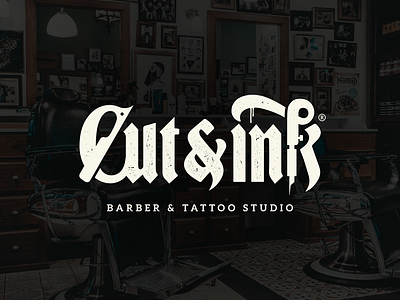 Cut&Ink - Barber & tattoo Studio Logo barbershop logo tattoo artist wordmark