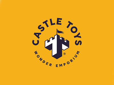 Castle Toys Wonder Emporium Logo castle flag logo toys