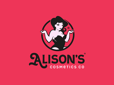 Alisons Cosmetics Logo cosmetics illustration logo logodesign makeup type typography vector