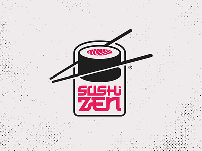 Sushi Zen Logo Concept clean design identity illustration japan japanese japanese food logo logodesign minimal restaurant sushi type typography vector