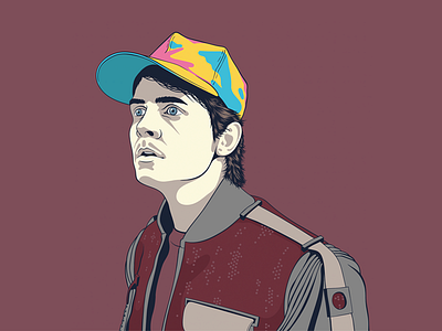 Marty Mcfly - Back To The Future II 80s backtothefuture handdrawn illustration martymcfly mcfly movie retro