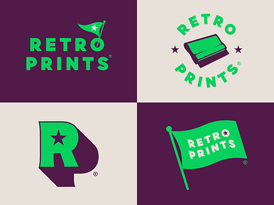 Retro Prints Identity clean design icon identity illustration logo logodesign prints retro screenprint type typography