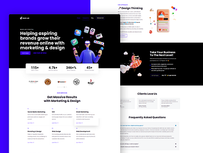 Web Design for Digital Agency adobe xd agency clean digital agency elementor figma landing page marketing agency modern ui ux web design wireframe wordpress