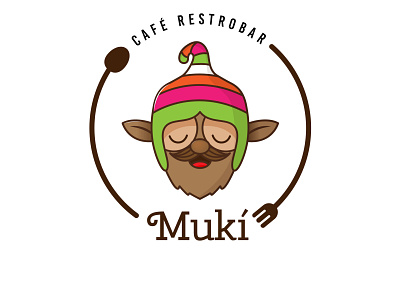 MUKI Café Restrobar art branding design illustration logo vector