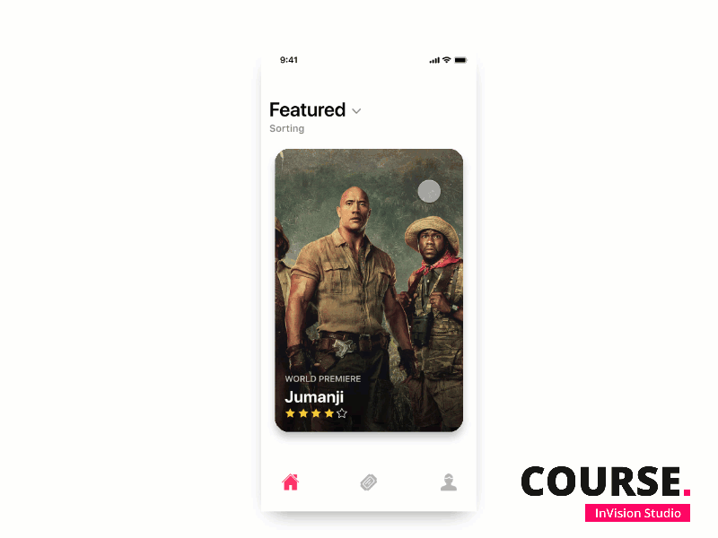 InVision Studio - Movie app concept for upcoming course