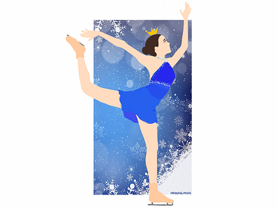 Queen, Yuna Kim caricature character design drawing figure skating girl illustration illustrator painting queen sports vector winter