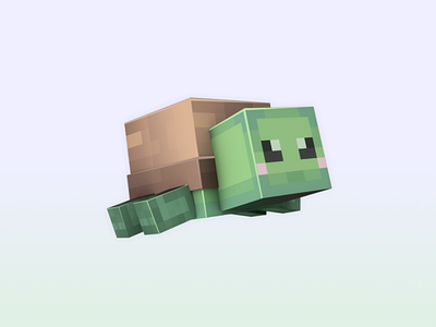 Erisium - Turtle illustration 3d communication design flat illustration minecraft render