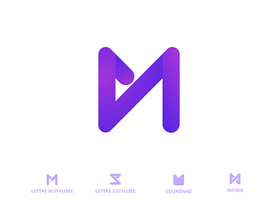 Mathis Smet - Logotype branding communication crown flat infinity logo m s vecteur vector