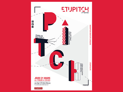 Etupitch - Poster design flat illustration logo poster typography vecteur vector