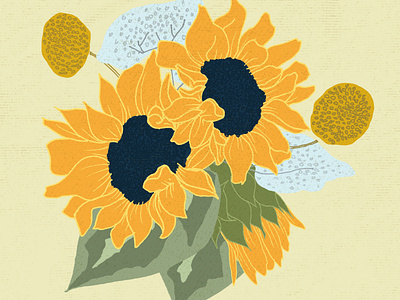 Sunflowers design digital digital illustration flowers illustration