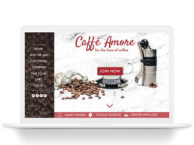 Caffe Amore branding design ui ux web