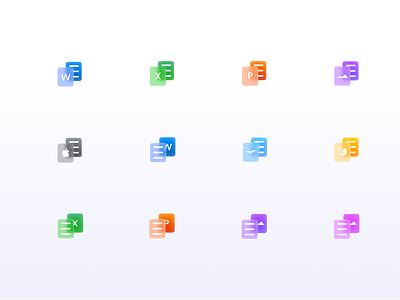 Frosted Glass Icons Exploration for PDF converting website