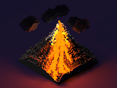 Voxel volcano 3d 3d art 3d model 3d render design isometric isometric design lighting magica voxel magicavoxel model render rendering volcano voxel voxelart