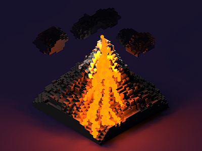 Voxel volcano