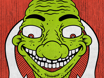 Grindhouse Grinch - illustration 2d alien cartoon christmas colorful comic books design graphic design green grinch halftone hand drawn illustration lowbrow monster red retro retro supply co texture vintage