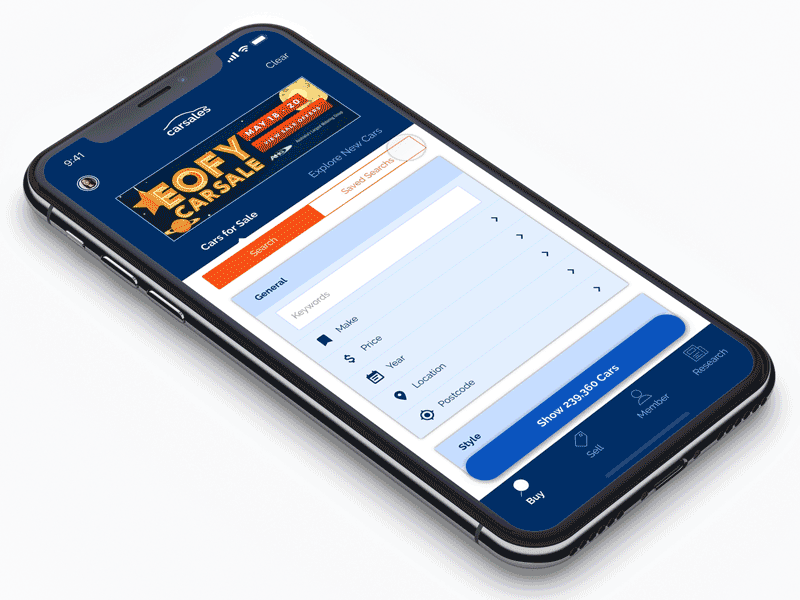 Carsales Interaction Concept app buy car concept design iphone mobile redesign sell trade ui ux